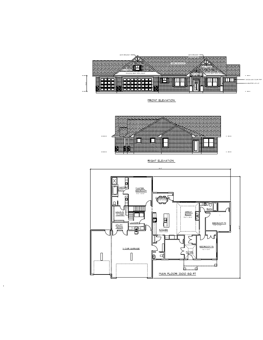Blueprint for modern one level slab home by Billman Construction